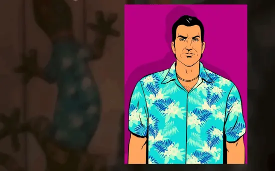 放大33秒画面！GTA6蜥蜴挂画暗藏汤米标志性花衬衫彩蛋