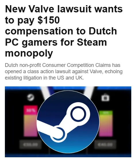 Steam在荷兰再遭到反垄断诉讼：被索赔超2.2亿欧元