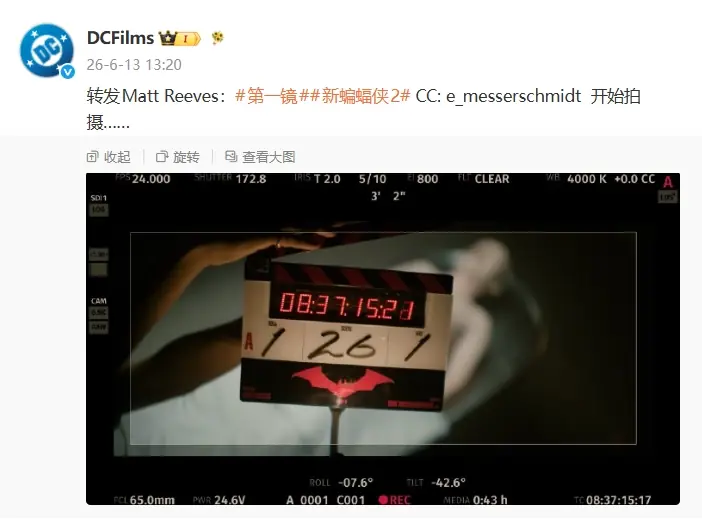 DC《新蝙蝠侠2》正式开拍，斯嘉丽·约翰逊等加盟新作