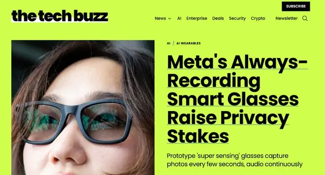 Meta研发“超级感知”AI眼镜，支持全天候持续录音自动抓拍
