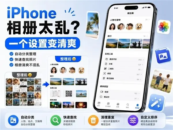 iOS 26相册优化指南：三步自定义提升查找效率与存储管理