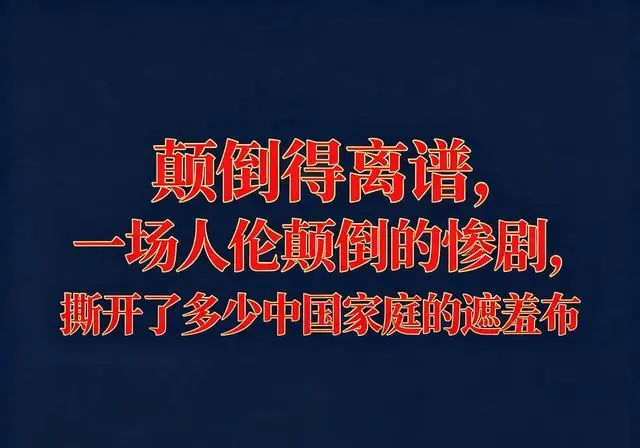 颠倒得离谱，一场人伦颠倒的惨剧，撕开了多少中国家庭的遮羞布