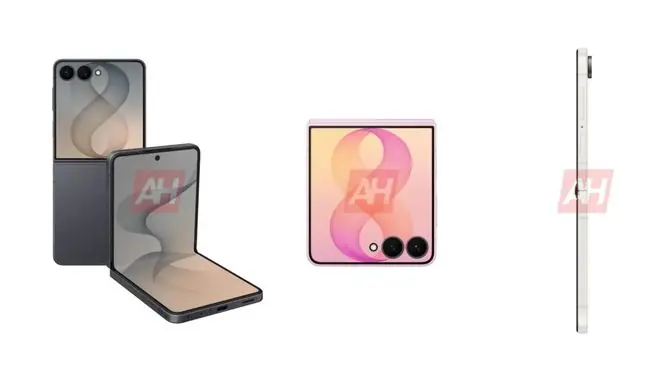 三星Galaxy Z Flip8折叠手机官方渲染图流出，三款配色亮相