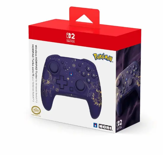 HORI推Switch 2日月伊布主题无线手柄，紫配色+TMR摇杆兼具收藏与实用