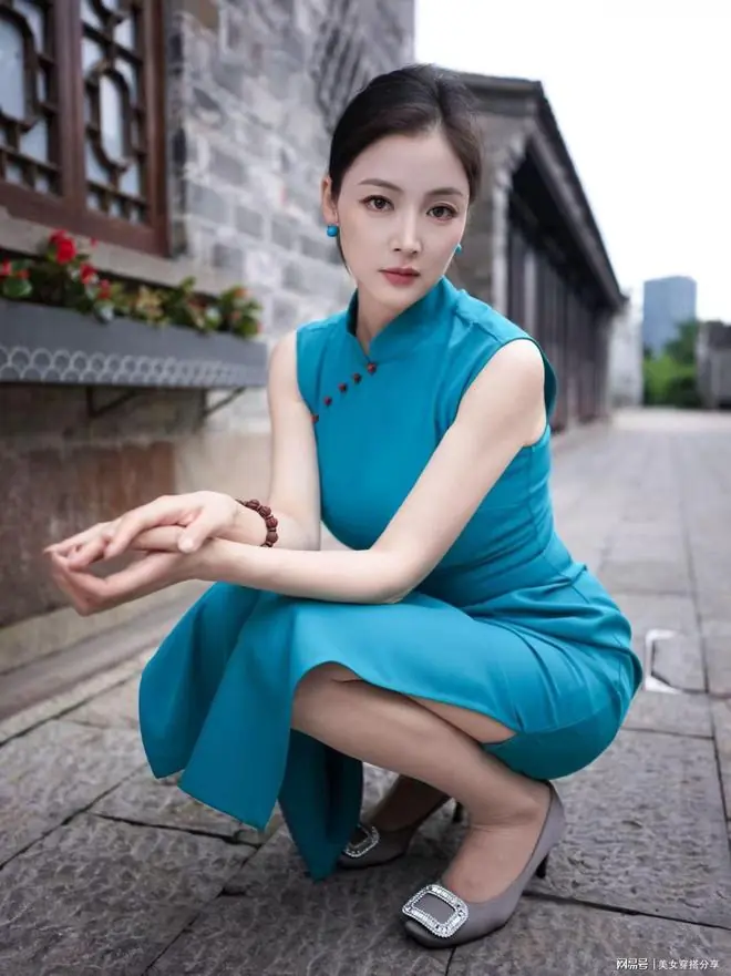 小姐姐这身改良旗袍穿搭，真的太对味了