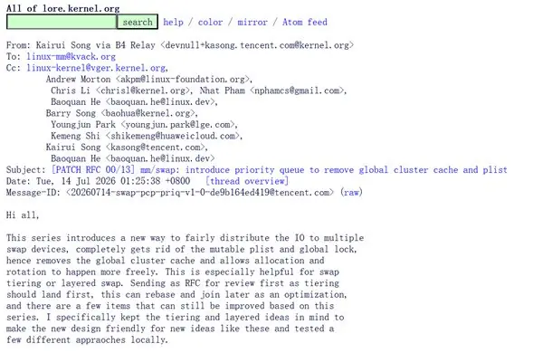 腾讯工程师出手！Linux多交换设备I/O调度大重构：彻底干掉全局锁